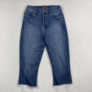 Mother Jeans Womens 29 (Fit 24")‎ The Stunner Knicker Fray Button Fly Capri Crop